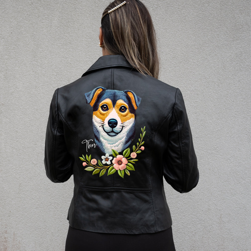 (Real Leather) Pet Leather Jacket