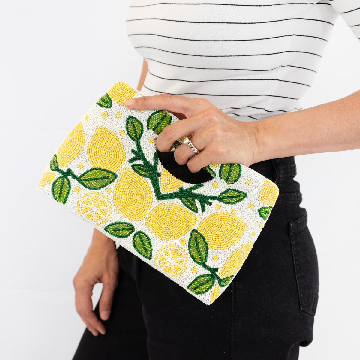 Lemon Beaded Purse