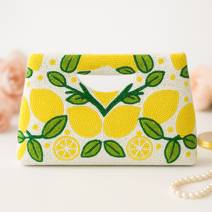Lemon Beaded Purse