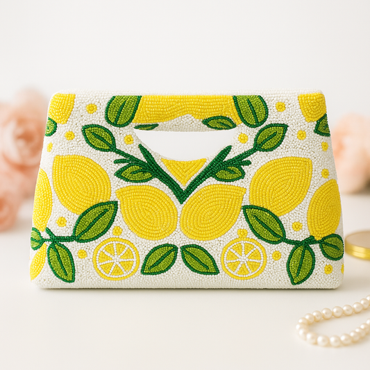 Lemon Beaded Purse