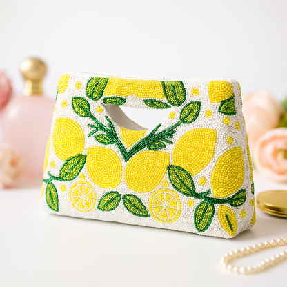 Lemon Beaded Purse