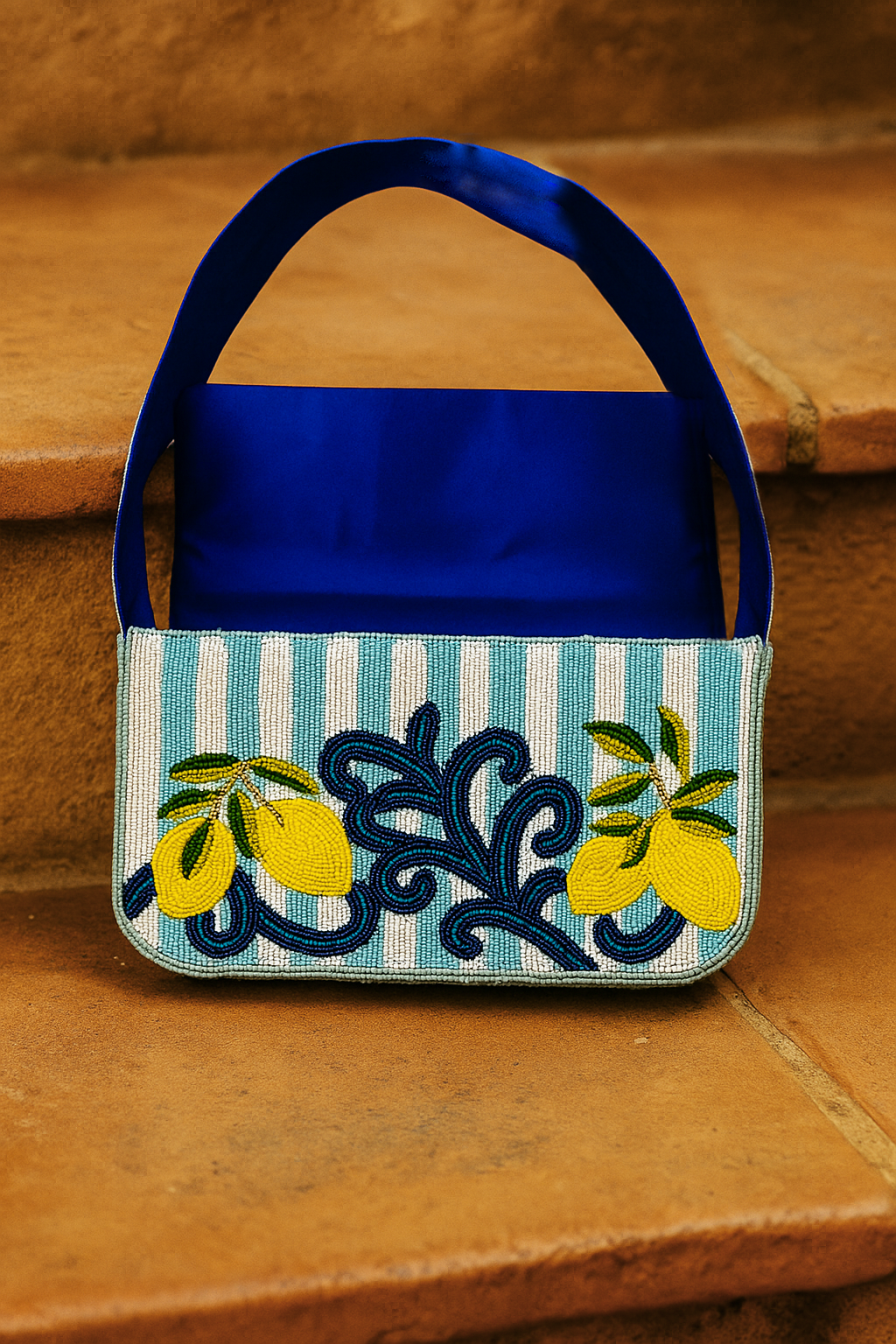 Blue Lemon Clutch Bag