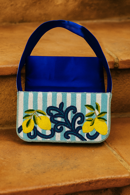 Blue Lemon Clutch Bag