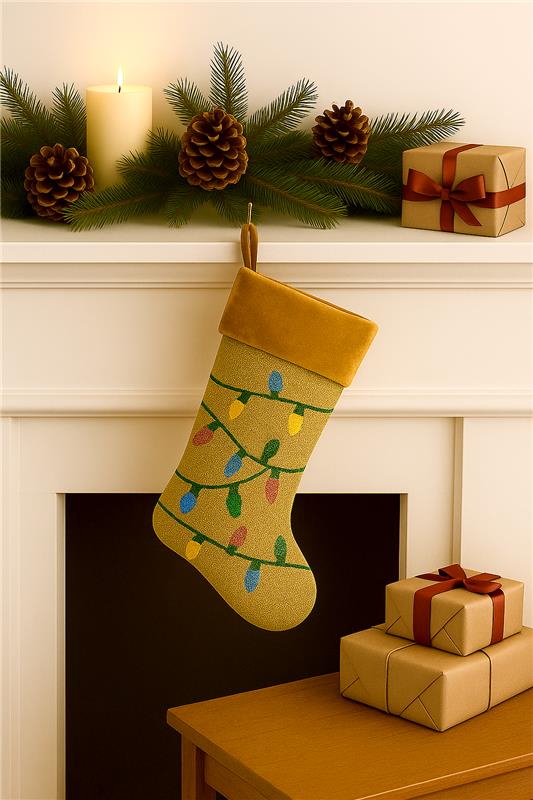 Personalized Beaded Christmas Stocking