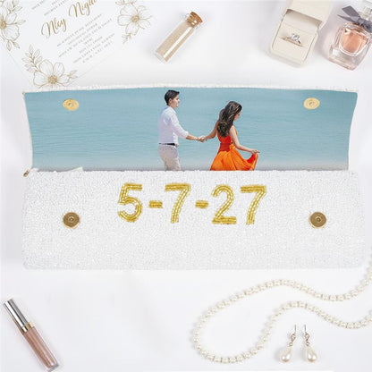 Fully Beaded Rectangular Clutch for Bride