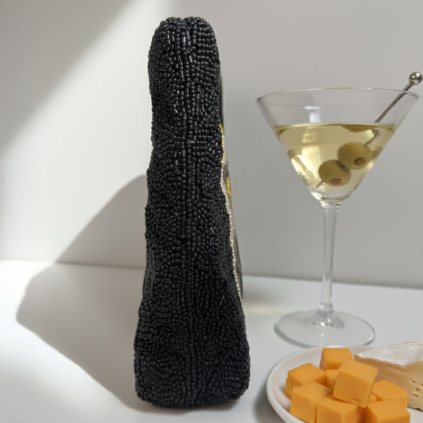 Martini and Cheese Cubes Beaded Clutch