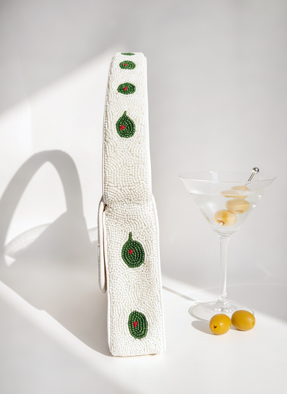 Olive Martini Beaded Shoulder Bag