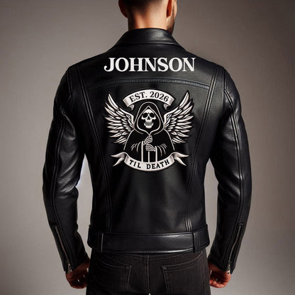 (Real Leather) Custom Men Til Death Leather Jacket