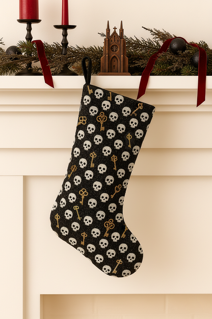 Beaded Nutcracker Skeleton Christmas Stocking