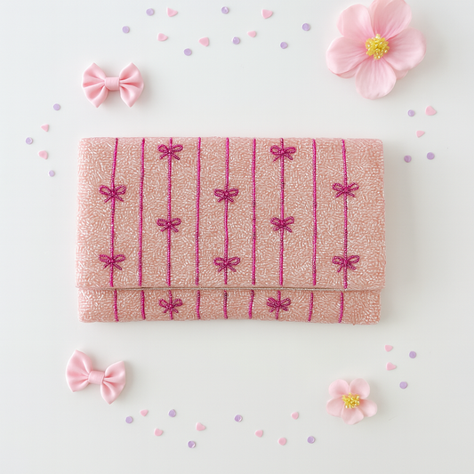 Little Line Bows Clutch Purse