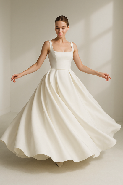 Square Neckline Wedding Dress