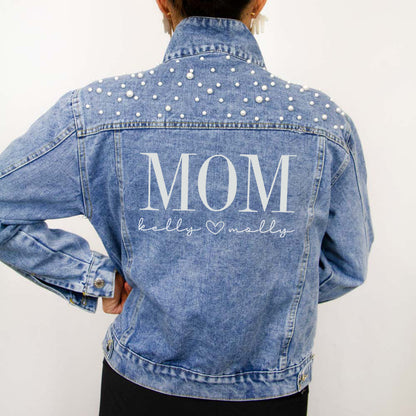 (Blue Pearl) Mom Denim Jacket