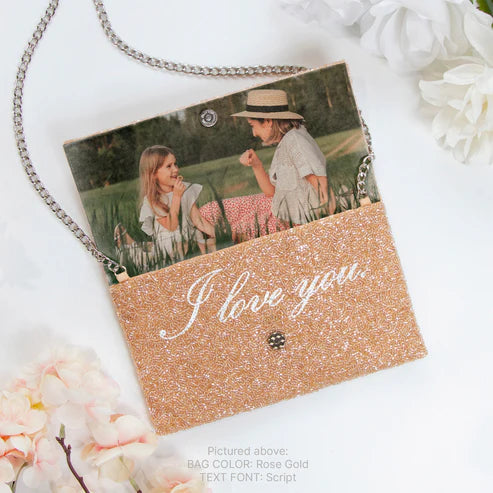 Personalized Seed Beed Clutch Purse for Brides (LHFC)