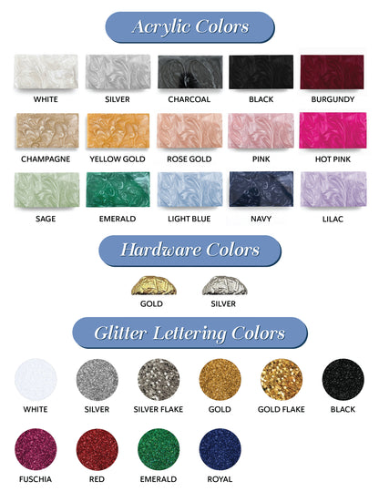 Bridesmaid Marbled Acrylic Clutch