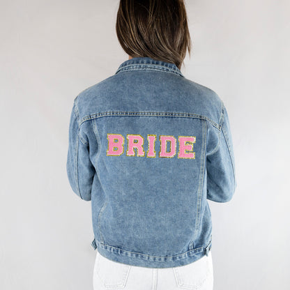 (Blue Denim) Blue Custom Bridal Jean Jacket