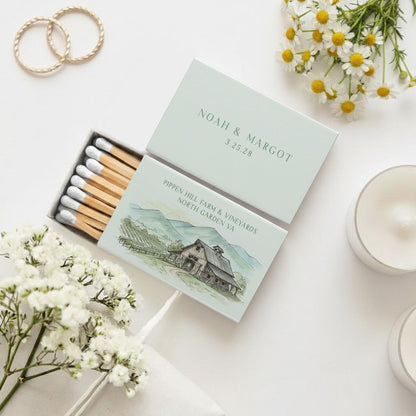Custom Wedding Venue Matchbox (PK 12)