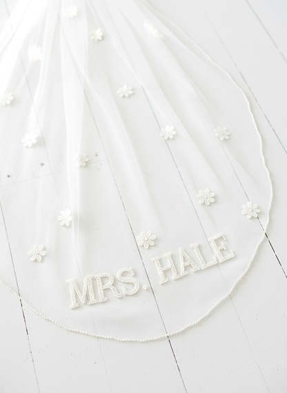 Beaded Bird Personalized Wedding Veil