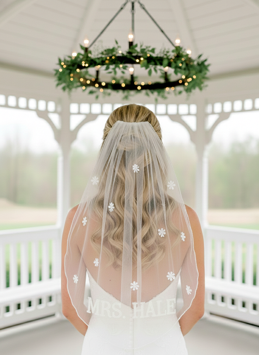 Beaded Bird Personalized Wedding Veil