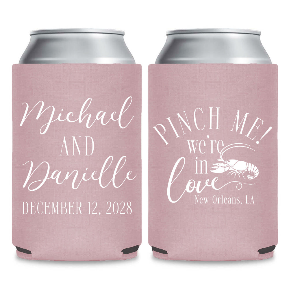 Beach and Nautical Wedding Can Cooler Favors
