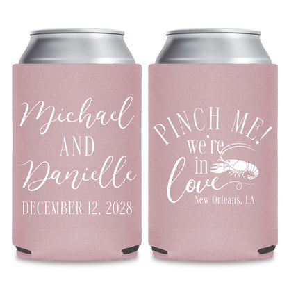 Beach and Nautical Wedding Can Cooler Favors