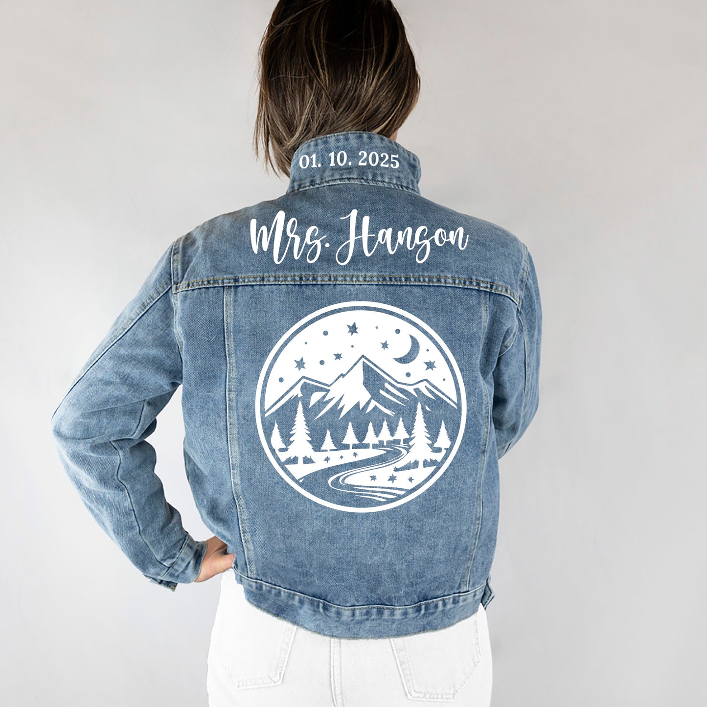 (Blue Denim) Custom Bridal Jean Jacket