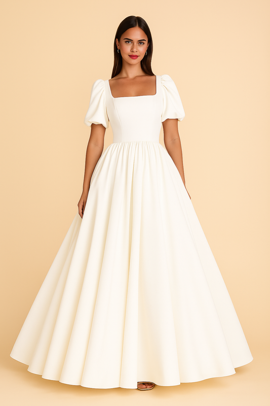 Puff Sleeve Wedding Dress