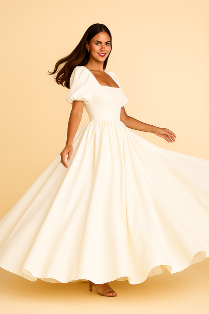 Puff Sleeve Wedding Dress
