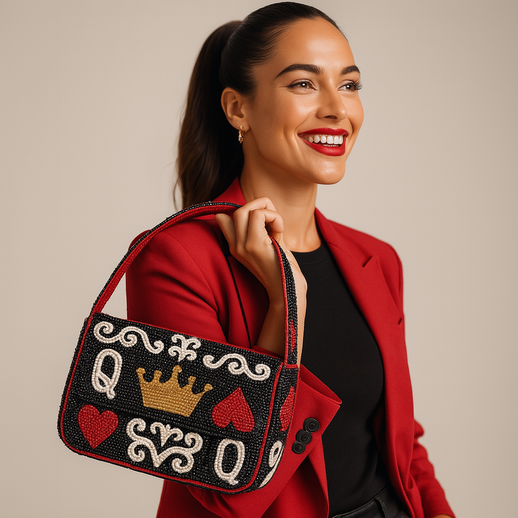 Black Queen of Hearts Bag
