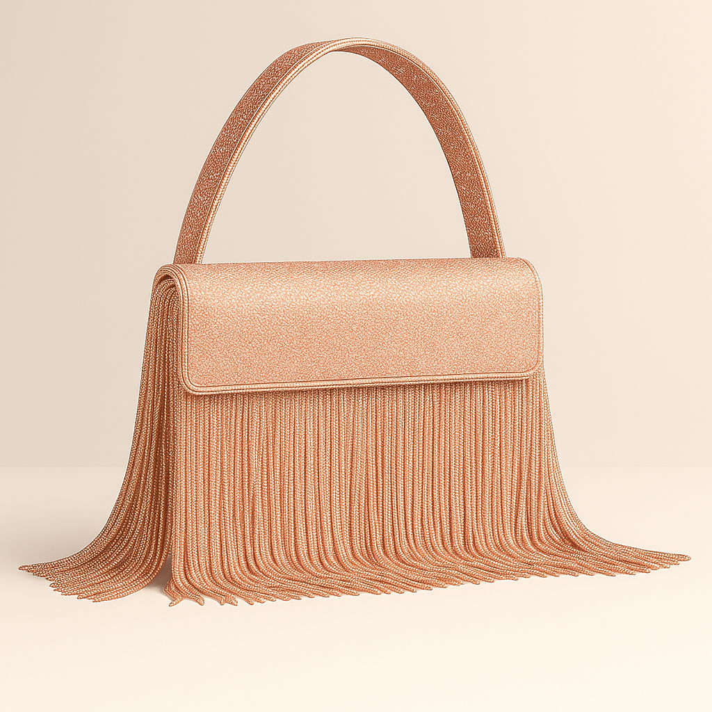 Rose Gold Fringe Handbag