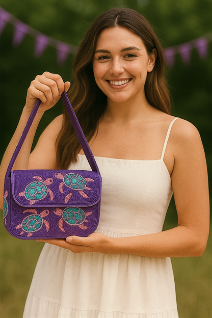 Beaded Sea Turtle Bag