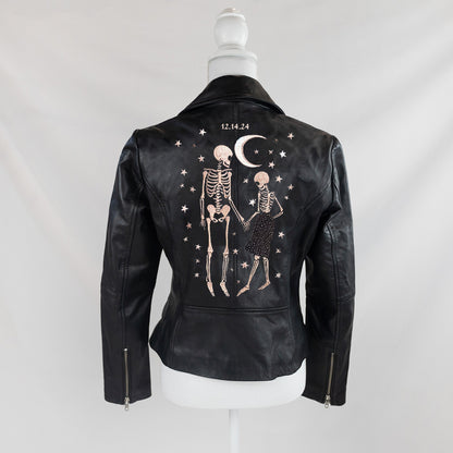 Skeleton Couple Embroidery Jacket
