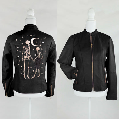 Skeleton Couple Embroidery Jacket