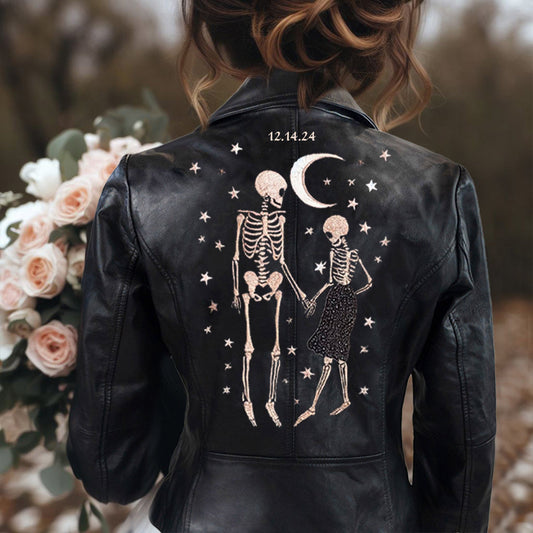 Skeleton Couple Embroidery Jacket