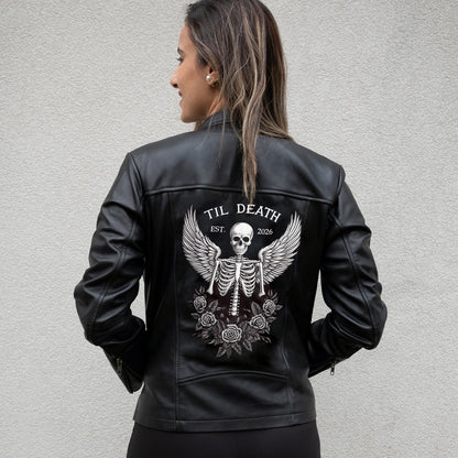 (Real Leather) Wedding Leather Jacket for Him & Her