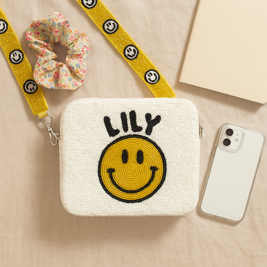Customized Smiley Beaded Crossbody Bag (GD)