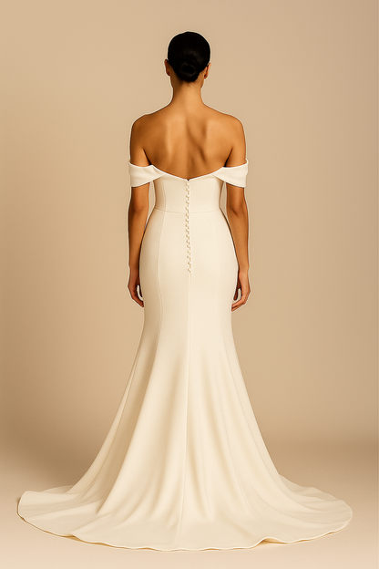 Soft Sweetheart Off-the-Shoulder Wedding Dress