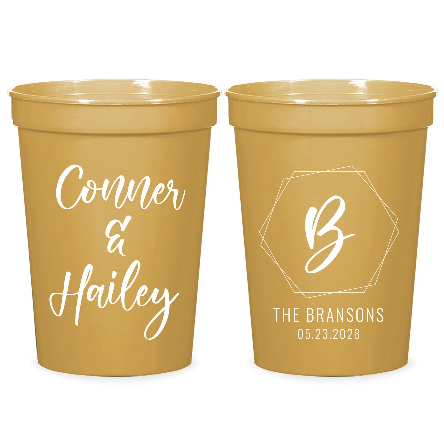 Custom Wedding Plastic Cups Favors (150)