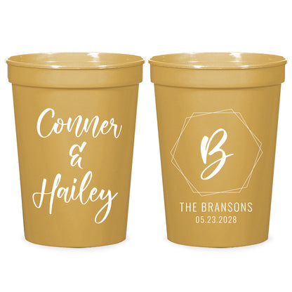 Custom Wedding Plastic Cups Favors (150)