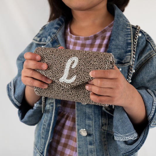 Personalized Tiny Seed Bead Clutch Bag (MIENV)