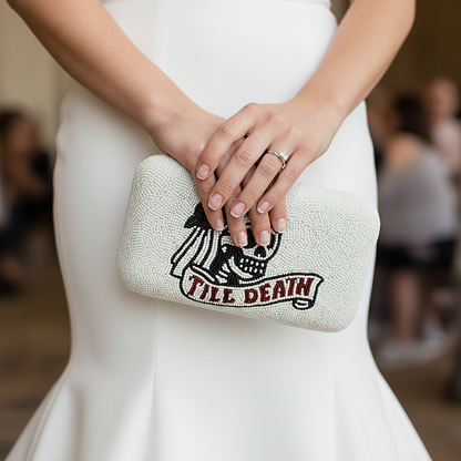 Til Death Beaded Box Clutch for Brides