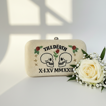 Til Death Beaded Box Clutch for Brides