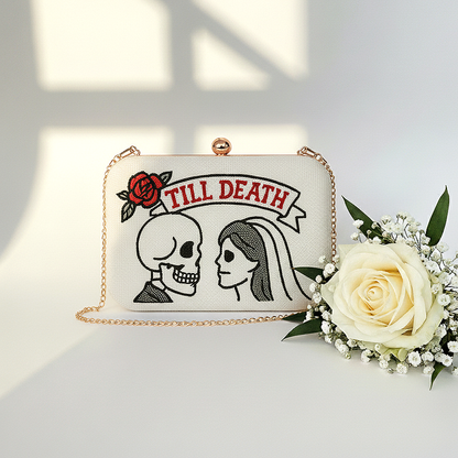 Til Death Beaded Box Clutch for Brides