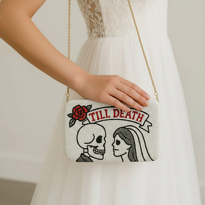 Til Death Beaded Box Clutch for Brides