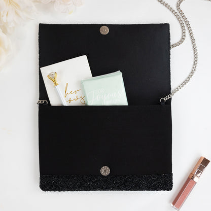 Gothic Beaded Canvas Clutch