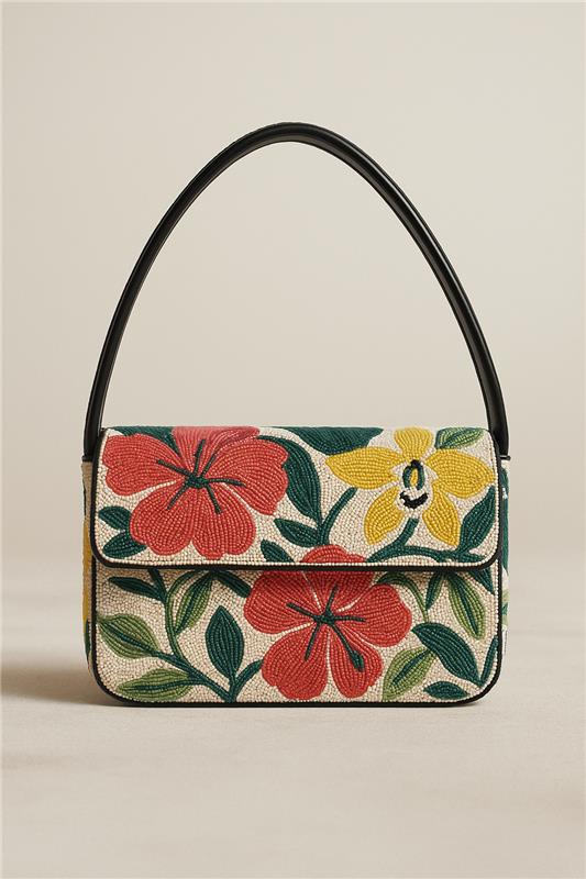 Tropical Beaded Shoulder Bag