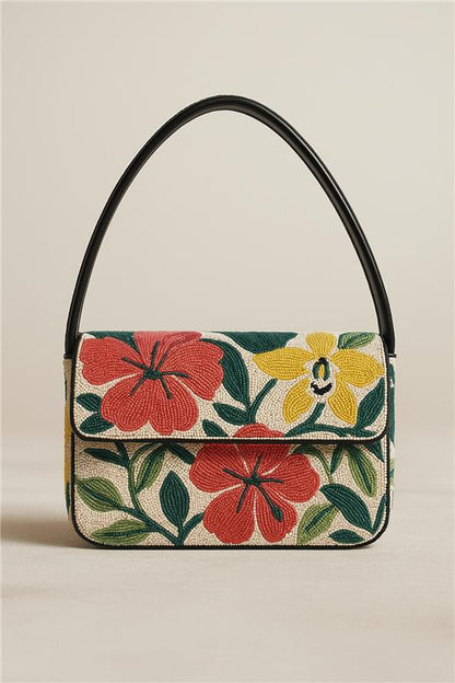 Tropical Beaded Shoulder Bag