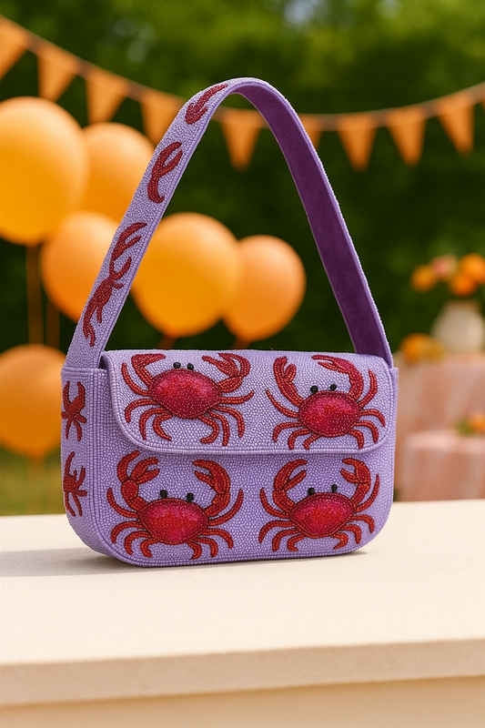 Crab Beaded Bag