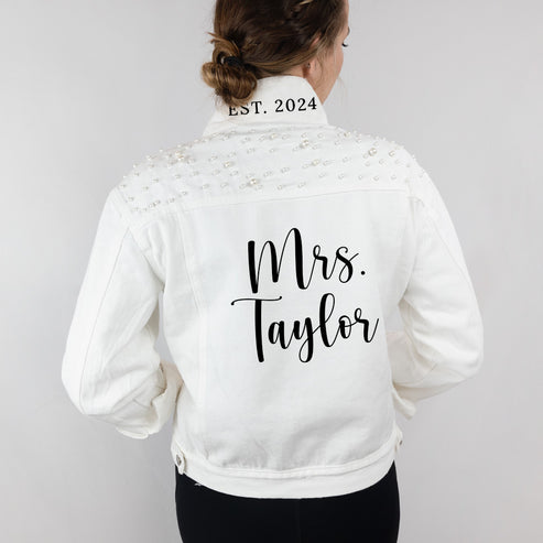 Personalized Mrs. White Pearl Jacket