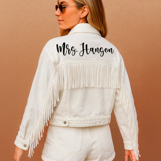 (White Fringe) Personalized Wedding Jackets
