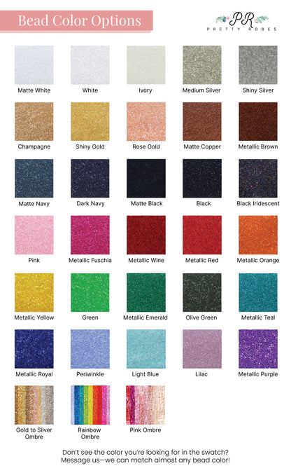 the color chart for the bead color options